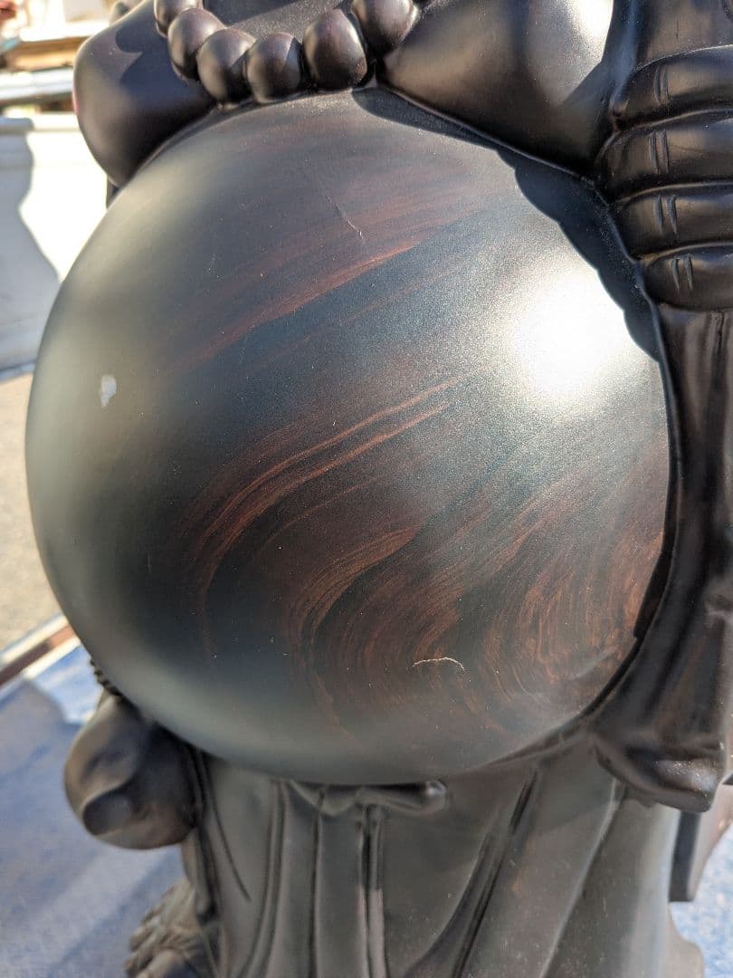 黒檀 布袋尊 彫刻 置物 オブジェ