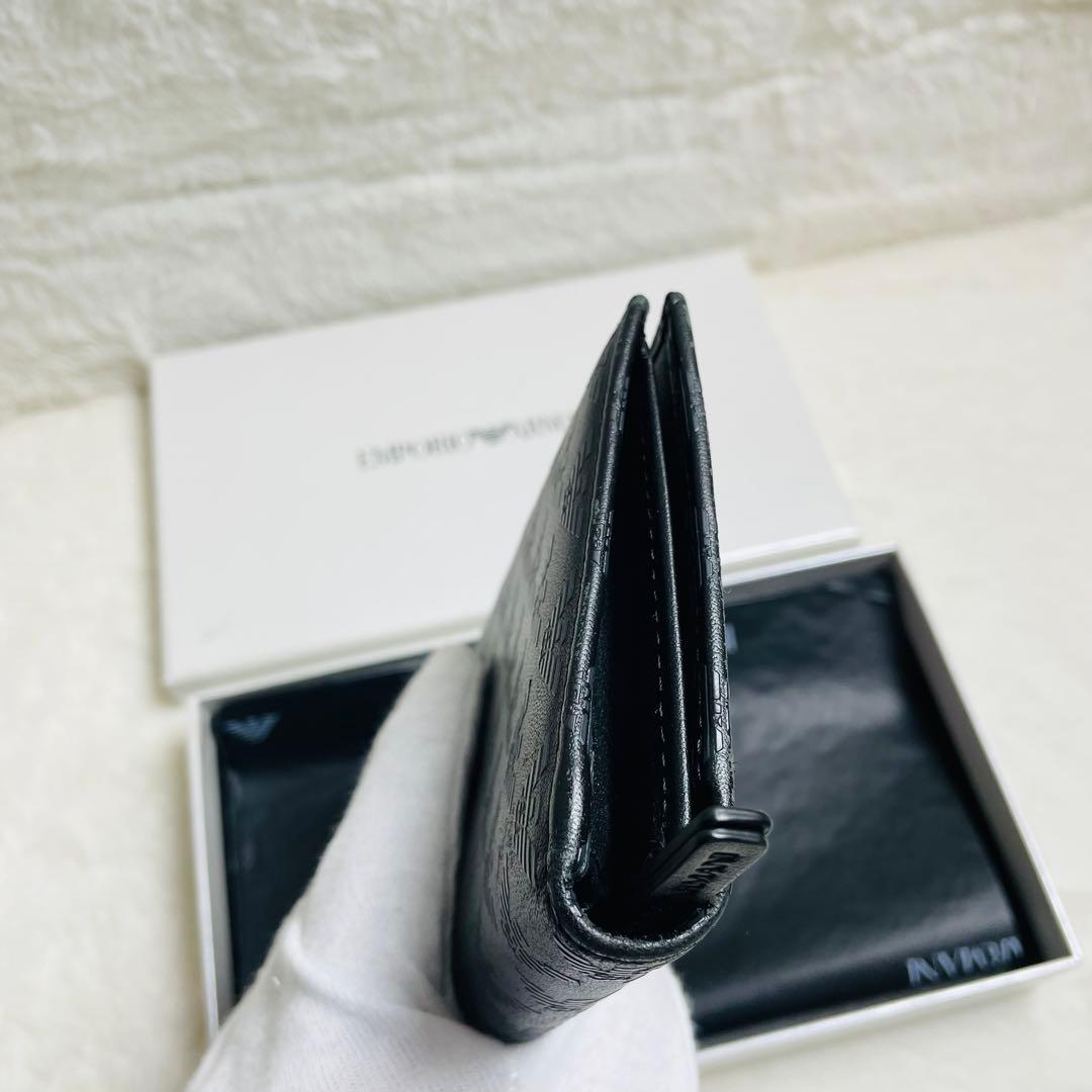 新品未使用 希少エンポリオアルマーニ　正規品　ロングウォレットエンボスロゴ 本革