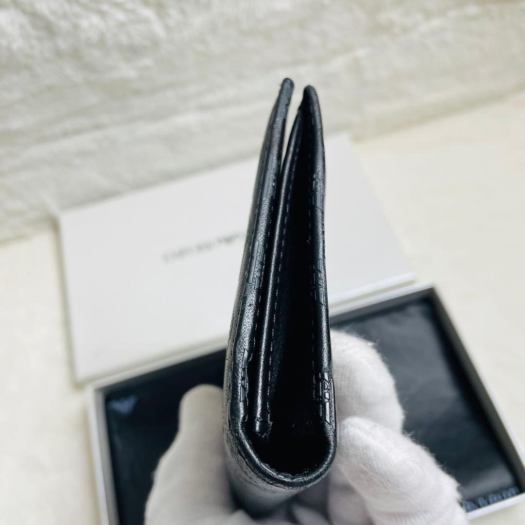 新品未使用 希少エンポリオアルマーニ　正規品　ロングウォレットエンボスロゴ 本革