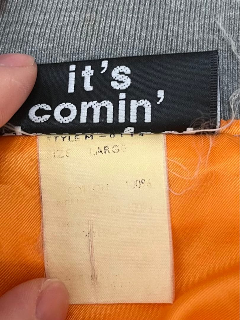 90s MONTAGE グレー MA-1 スウェット生地　フライトジャケット