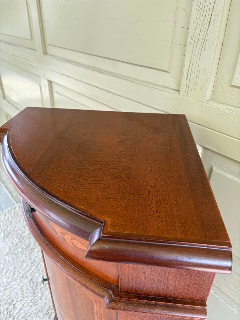 【イタリア製 象嵌細工 コーナーキャビネット】アンティーク調 インテリア家具