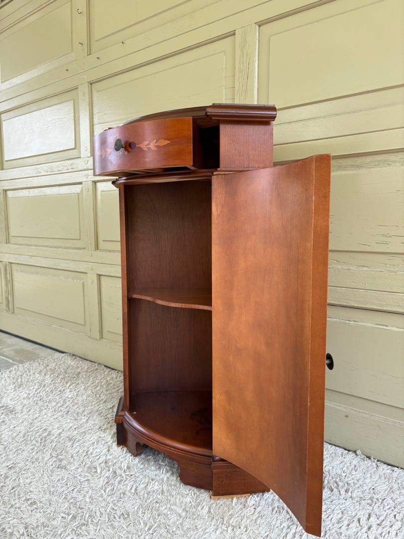 【イタリア製 象嵌細工 コーナーキャビネット】アンティーク調 インテリア家具