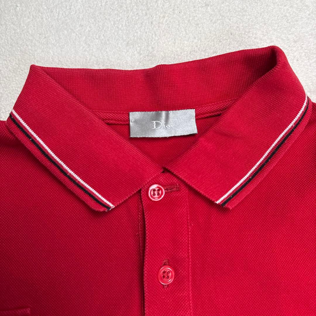 ディオールオム　ポロシャツ　レッド　XSサイズ