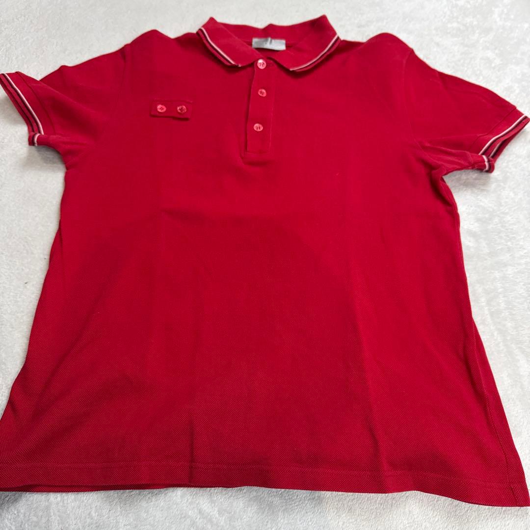 ディオールオム　ポロシャツ　レッド　XSサイズ