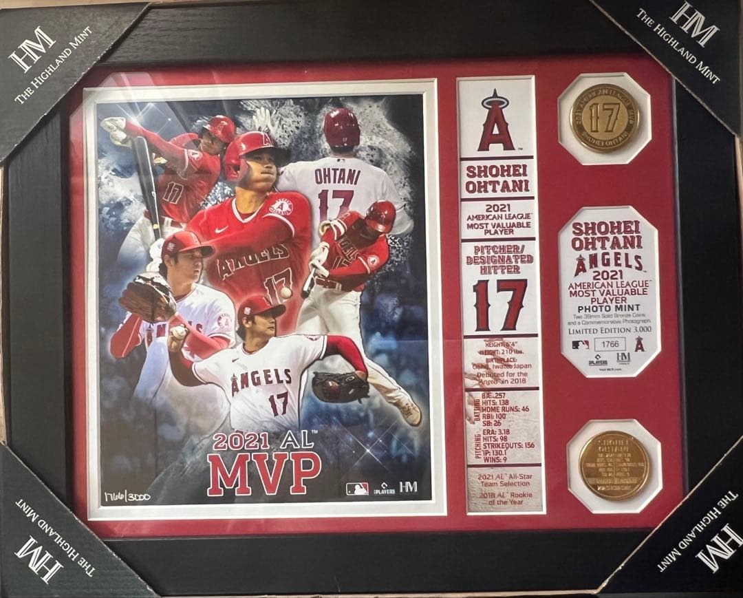 大谷翔平 2021 MVP フォトミント 限定3000額装版 HM社公式