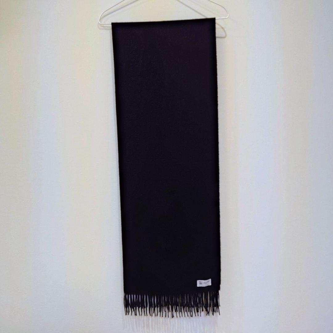 Johnstons of Elgin 大判黒ストール　カシミヤ100%