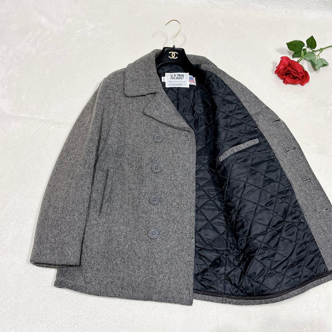 極美品✨　schott ピーコート　pコート　ダブル　ウール　グレー　40