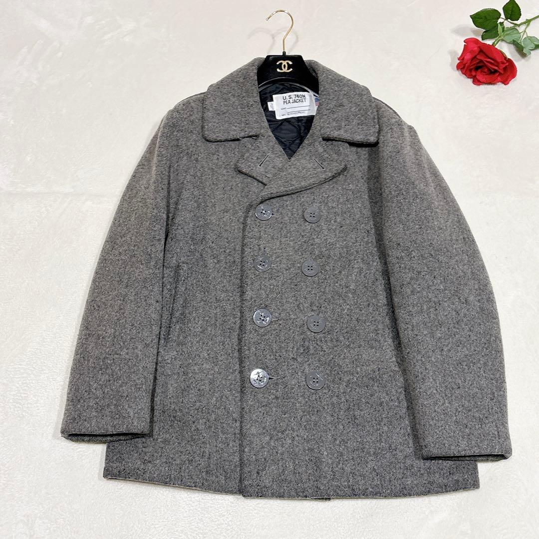 極美品✨　schott ピーコート　pコート　ダブル　ウール　グレー　40