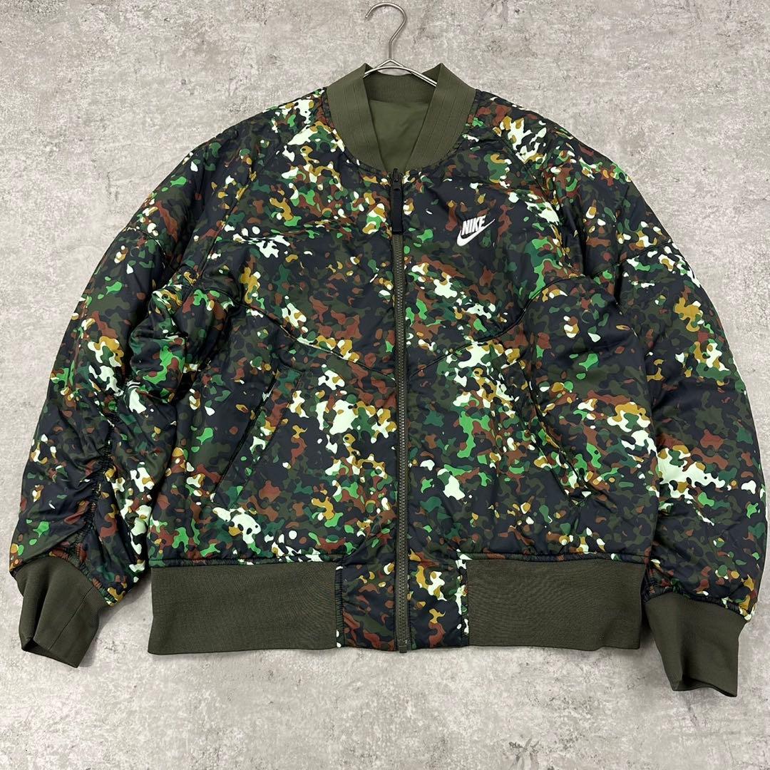 【美品】NIKE MA-1 ボンバージャケット リバーシブル　L　迷彩　カモ
