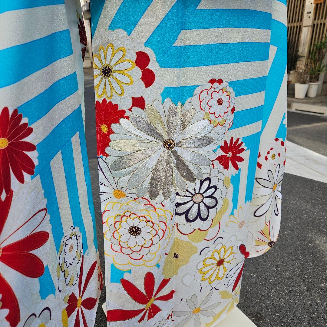 三松ふりふ「mum」水色振り袖　未使用