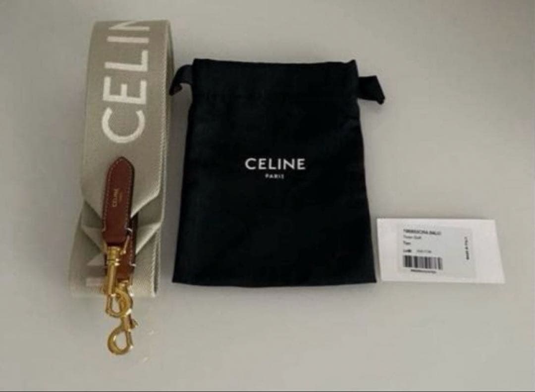 セリーヌ ロゴ ショルダーストラップ キャンバス ベージュ