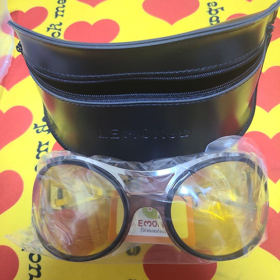 Lemond ラウンド型サングラス ケース付き
