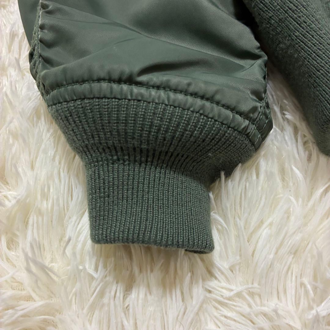 AVIREX フライトジャケット アーチロゴ コマーシャルロゴ L カーキ