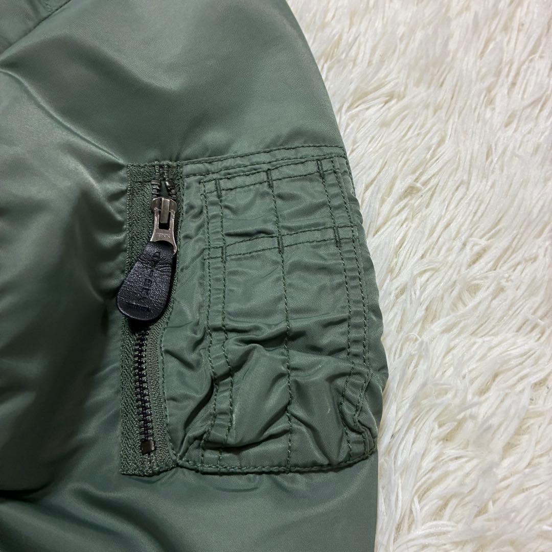 AVIREX フライトジャケット アーチロゴ コマーシャルロゴ L カーキ