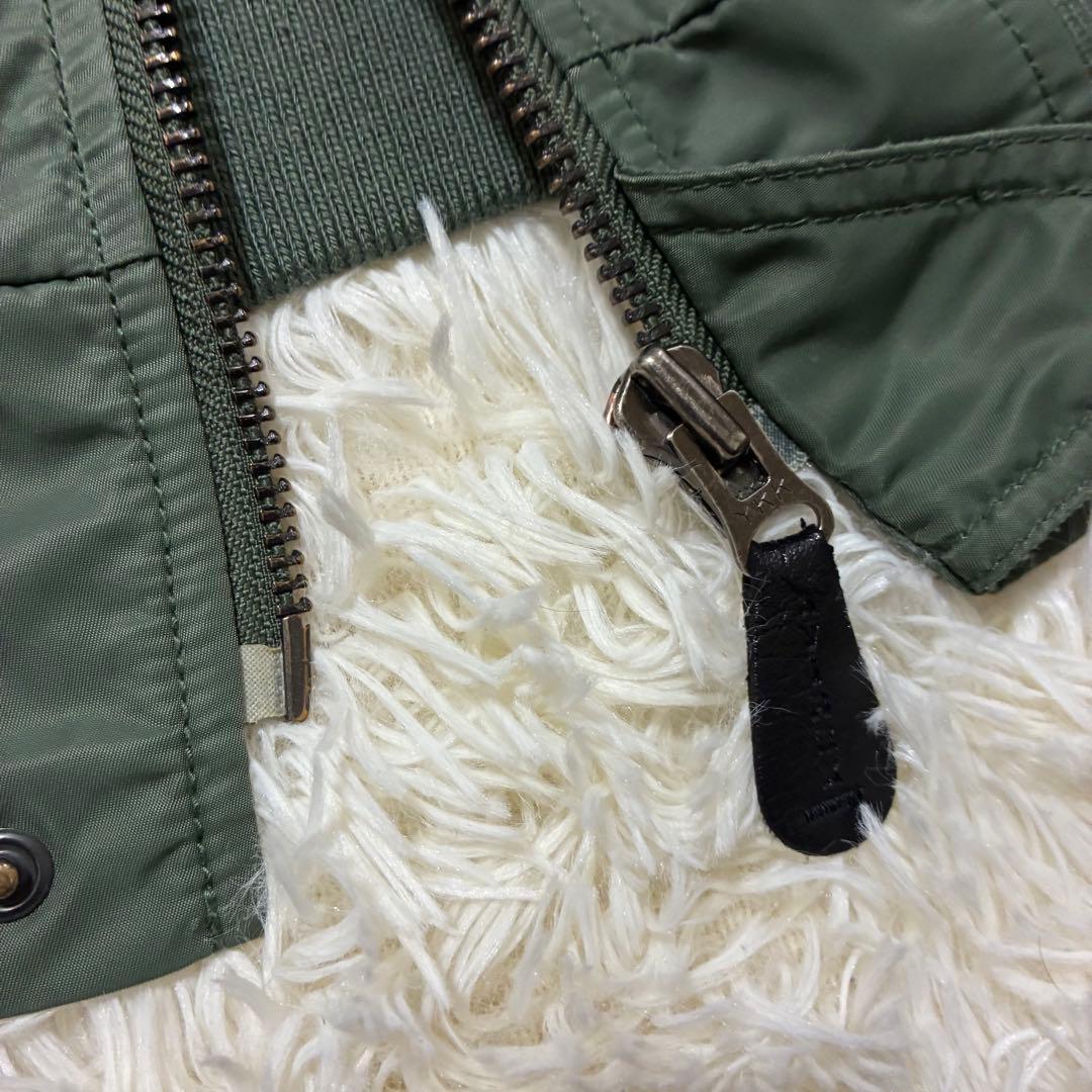 AVIREX フライトジャケット アーチロゴ コマーシャルロゴ L カーキ