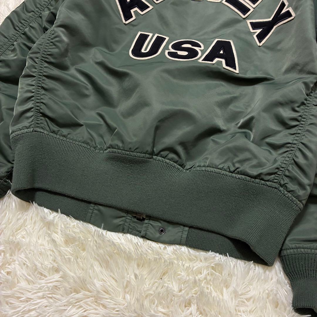 AVIREX フライトジャケット アーチロゴ コマーシャルロゴ L カーキ