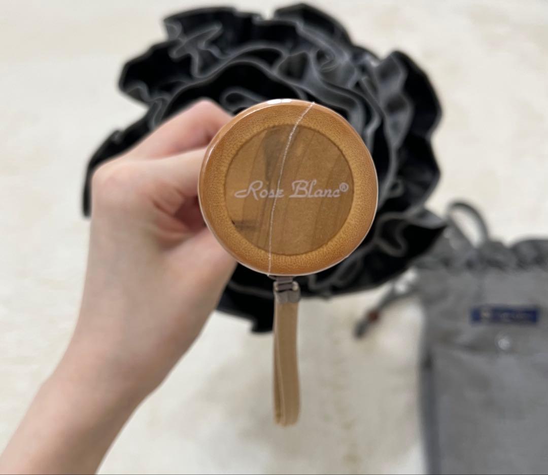 新品未使用　芦屋ロサブラン　日傘　2段折り　フリル　グレー　遮光100%