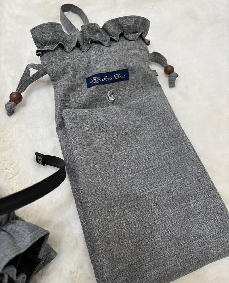 新品未使用　芦屋ロサブラン　日傘　2段折り　フリル　グレー　遮光100%