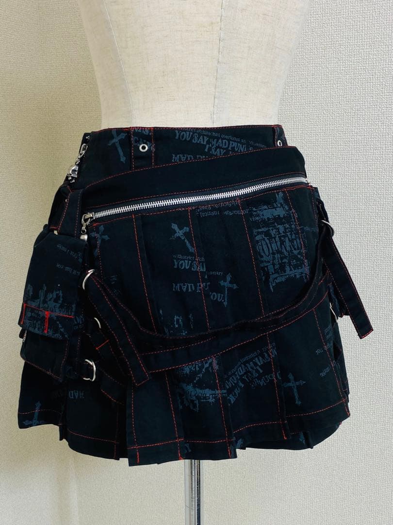 9015. 【極美品】MAD PANK フラップ プリーツ スカート