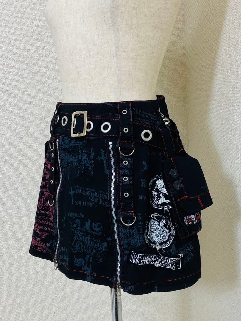 9015. 【極美品】MAD PANK フラップ プリーツ スカート