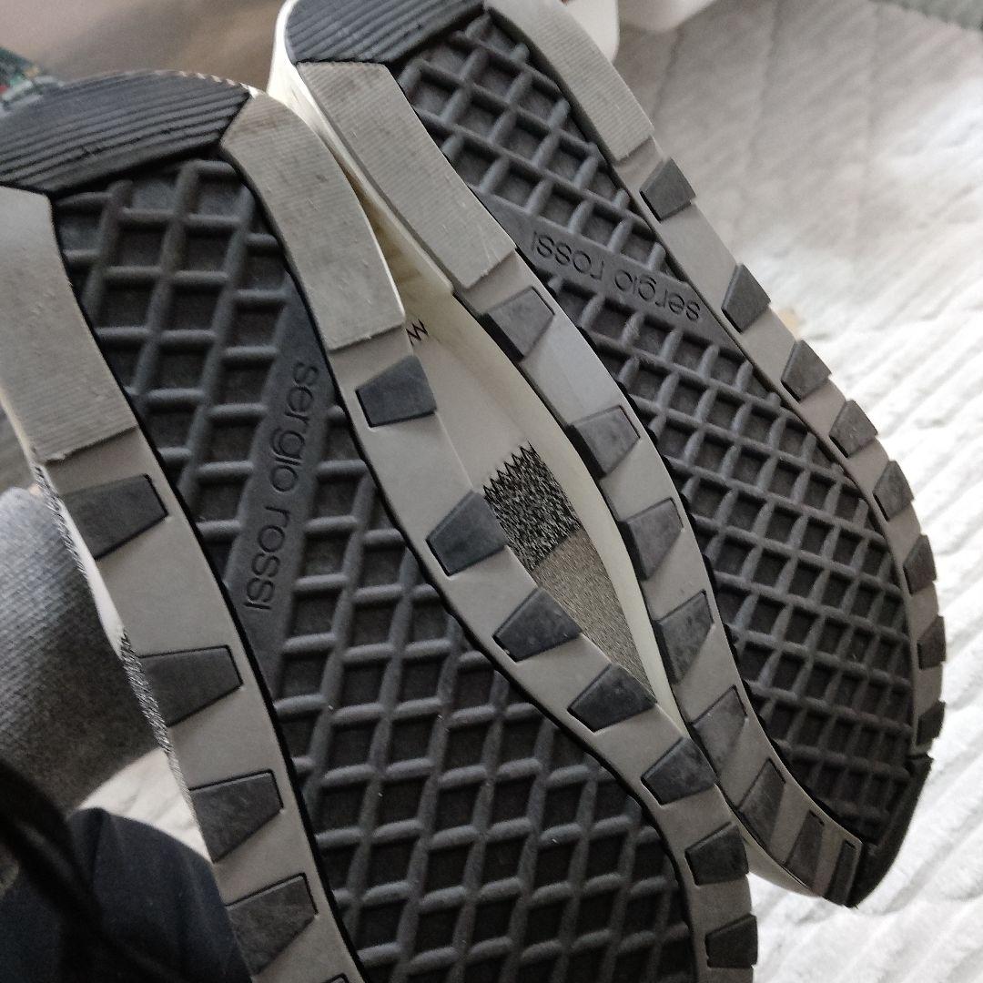 【最終値下げ】希少デザインセルジオロッシ ラメシルバースニーカースリッポン