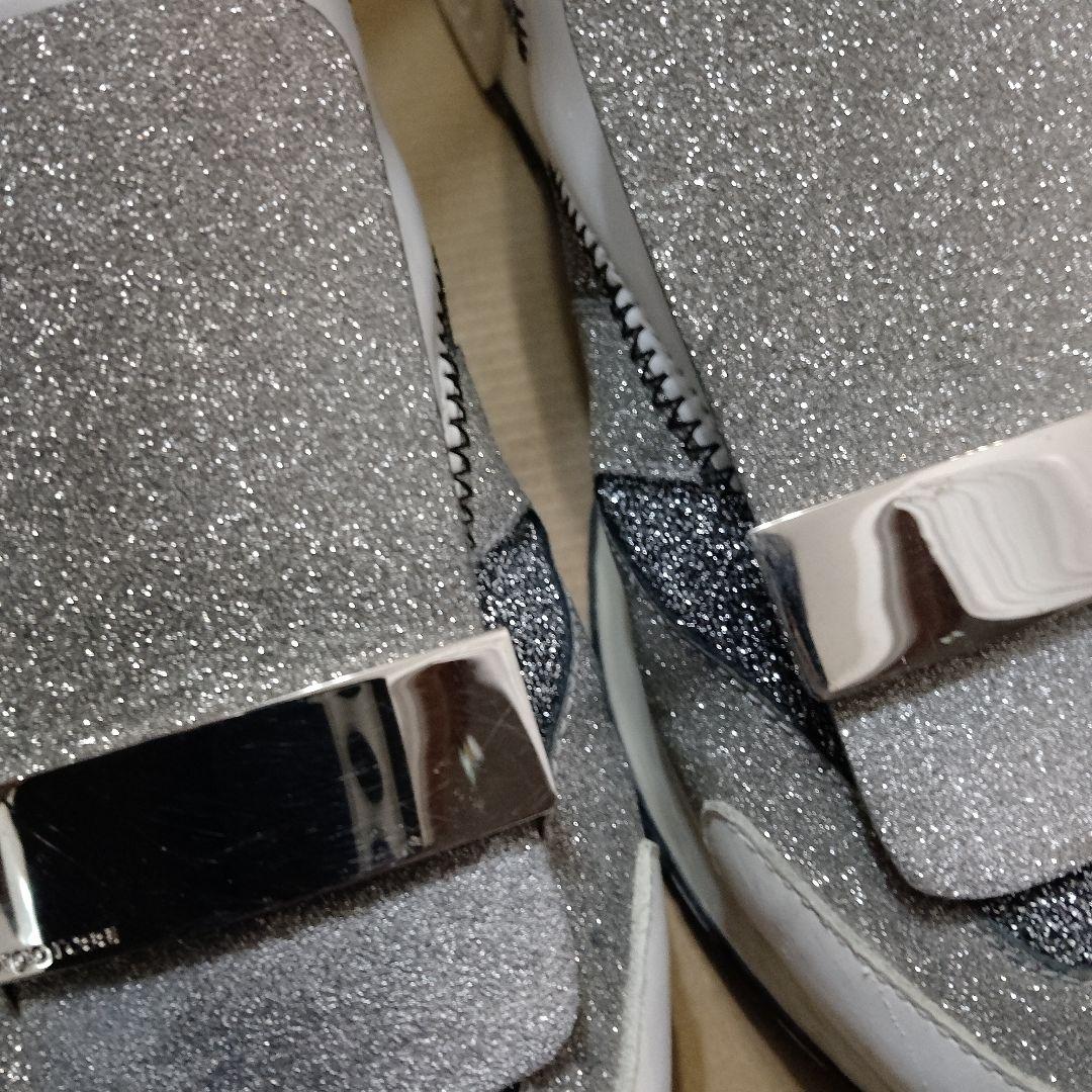 【最終値下げ】希少デザインセルジオロッシ ラメシルバースニーカースリッポン