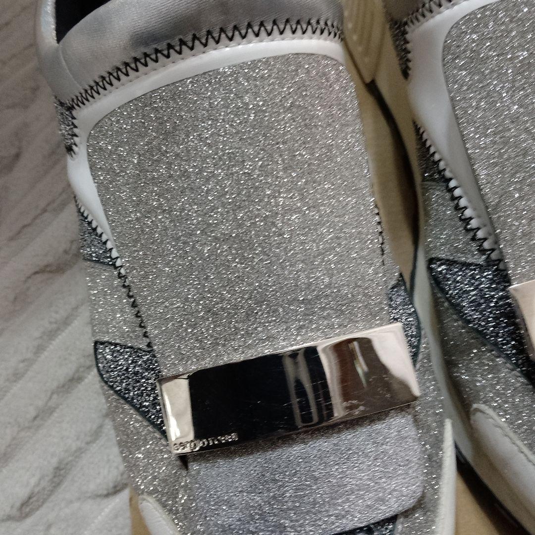 【最終値下げ】希少デザインセルジオロッシ ラメシルバースニーカースリッポン