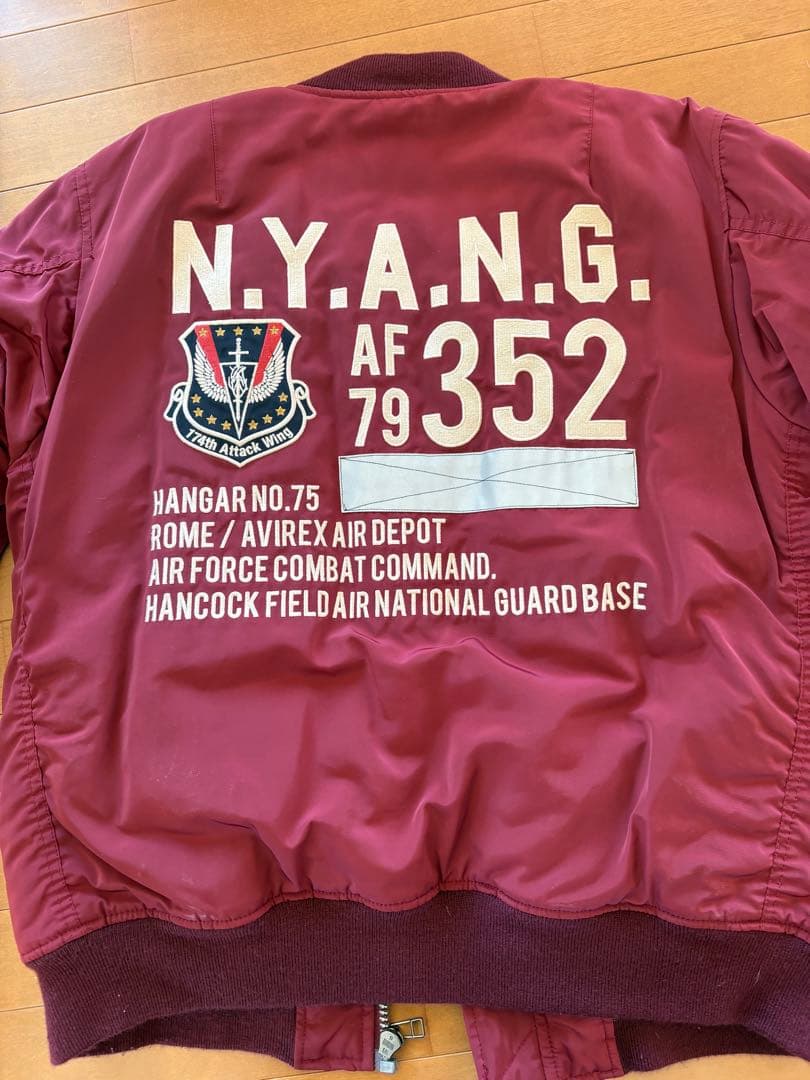 ケ*ウ様 AVIREX MA-1 フライトジャケット 2XLバーガンディ