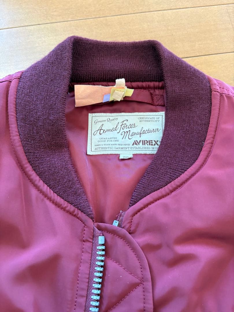 ケ*ウ様 AVIREX MA-1 フライトジャケット 2XLバーガンディ