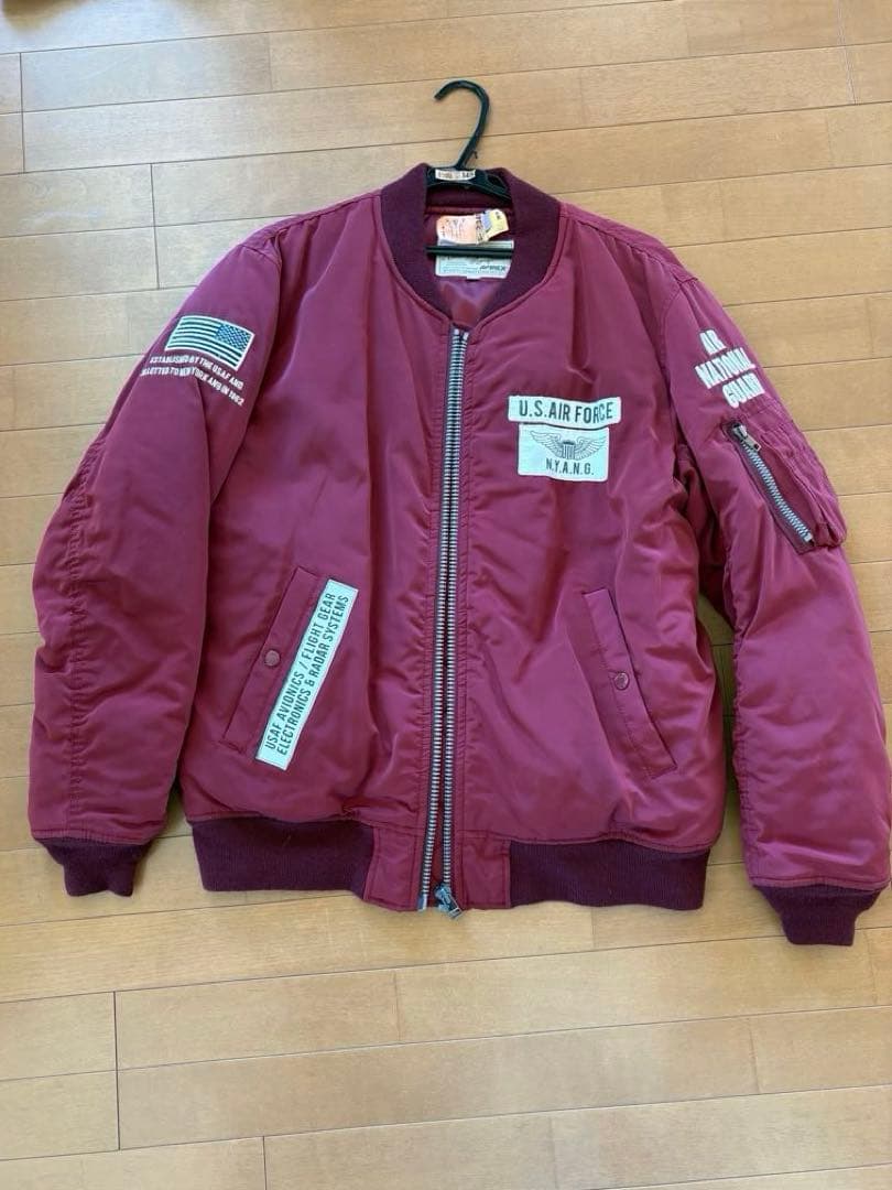 ケ*ウ様 AVIREX MA-1 フライトジャケット 2XLバーガンディ