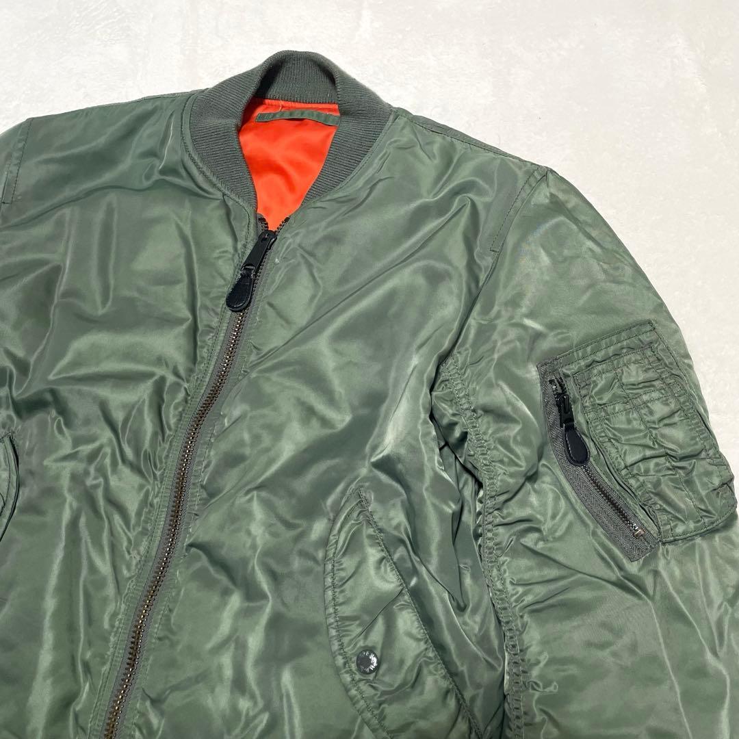 【美品】AVIREX MA-1 フライトジャケット オリーブグリーン メンズ L
