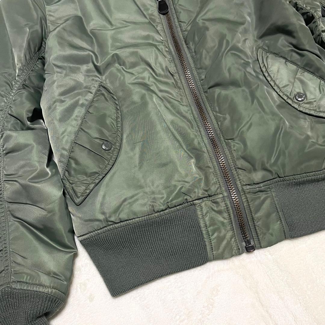 【美品】AVIREX MA-1 フライトジャケット オリーブグリーン メンズ L