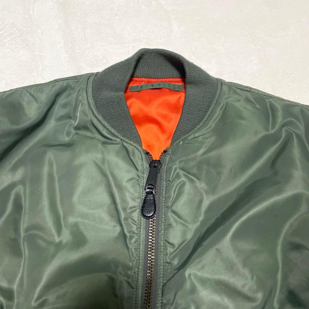 【美品】AVIREX MA-1 フライトジャケット オリーブグリーン メンズ L