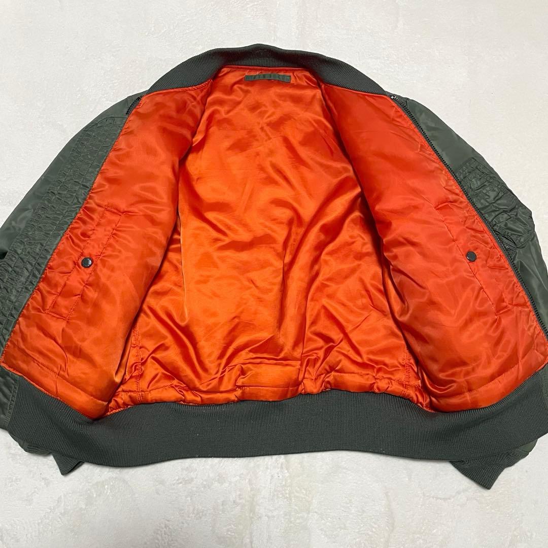 【美品】AVIREX MA-1 フライトジャケット オリーブグリーン メンズ L