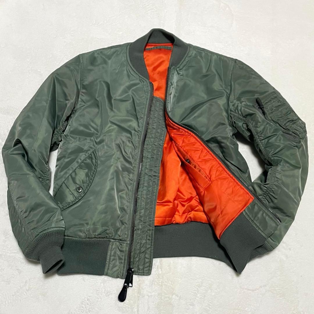 【美品】AVIREX MA-1 フライトジャケット オリーブグリーン メンズ L