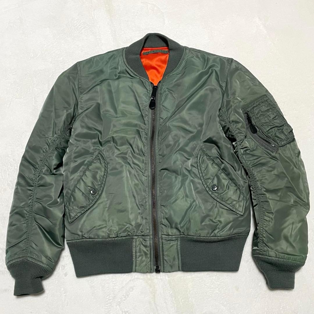 【美品】AVIREX MA-1 フライトジャケット オリーブグリーン メンズ L