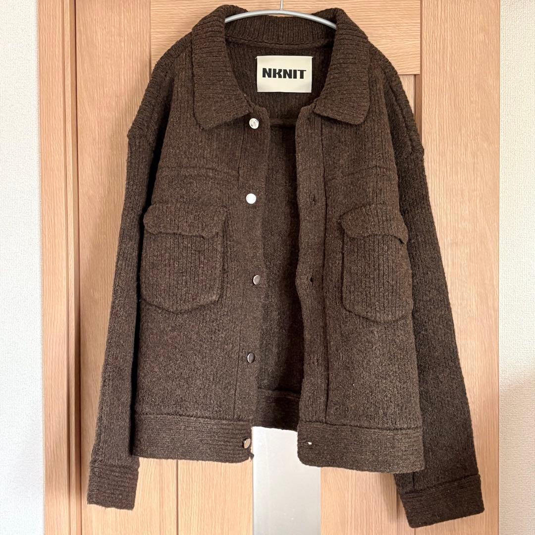 NKNIT ニットブルゾンジャケット　ブラウン　サイズ2