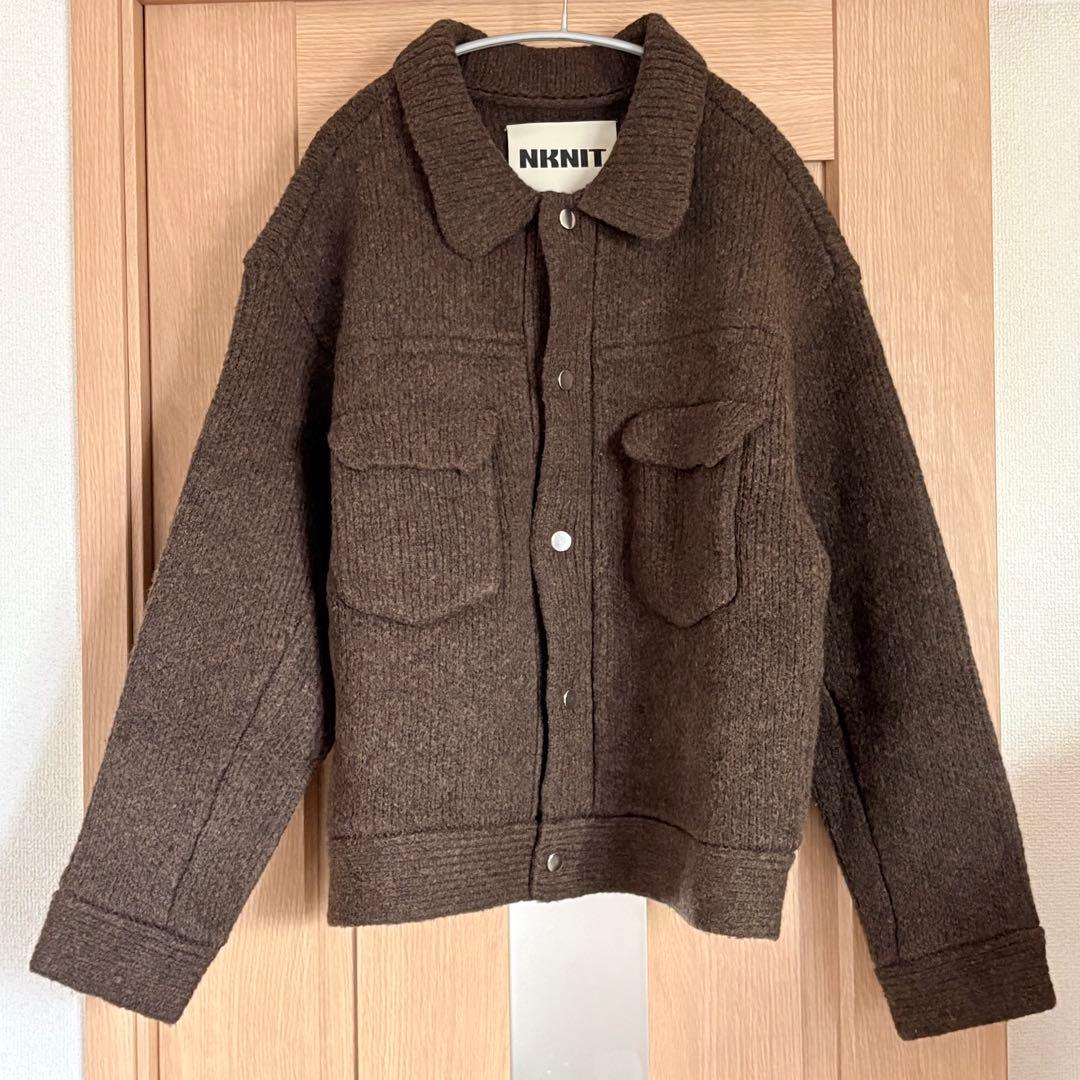 NKNIT ニットブルゾンジャケット　ブラウン　サイズ2
