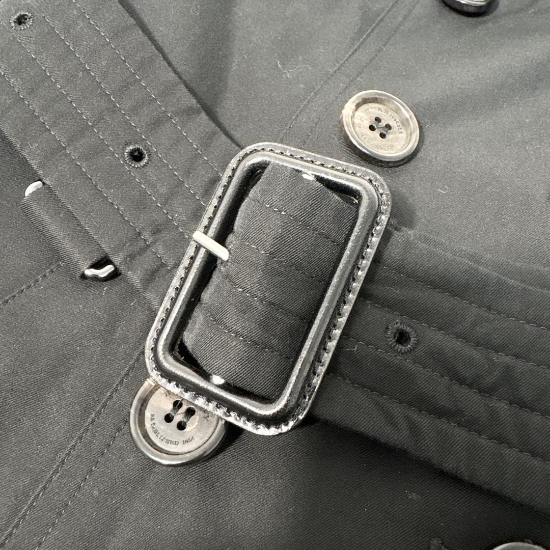 バーバリー トレンチコート サンドリンガム メガチェック ベルト ブラック XS