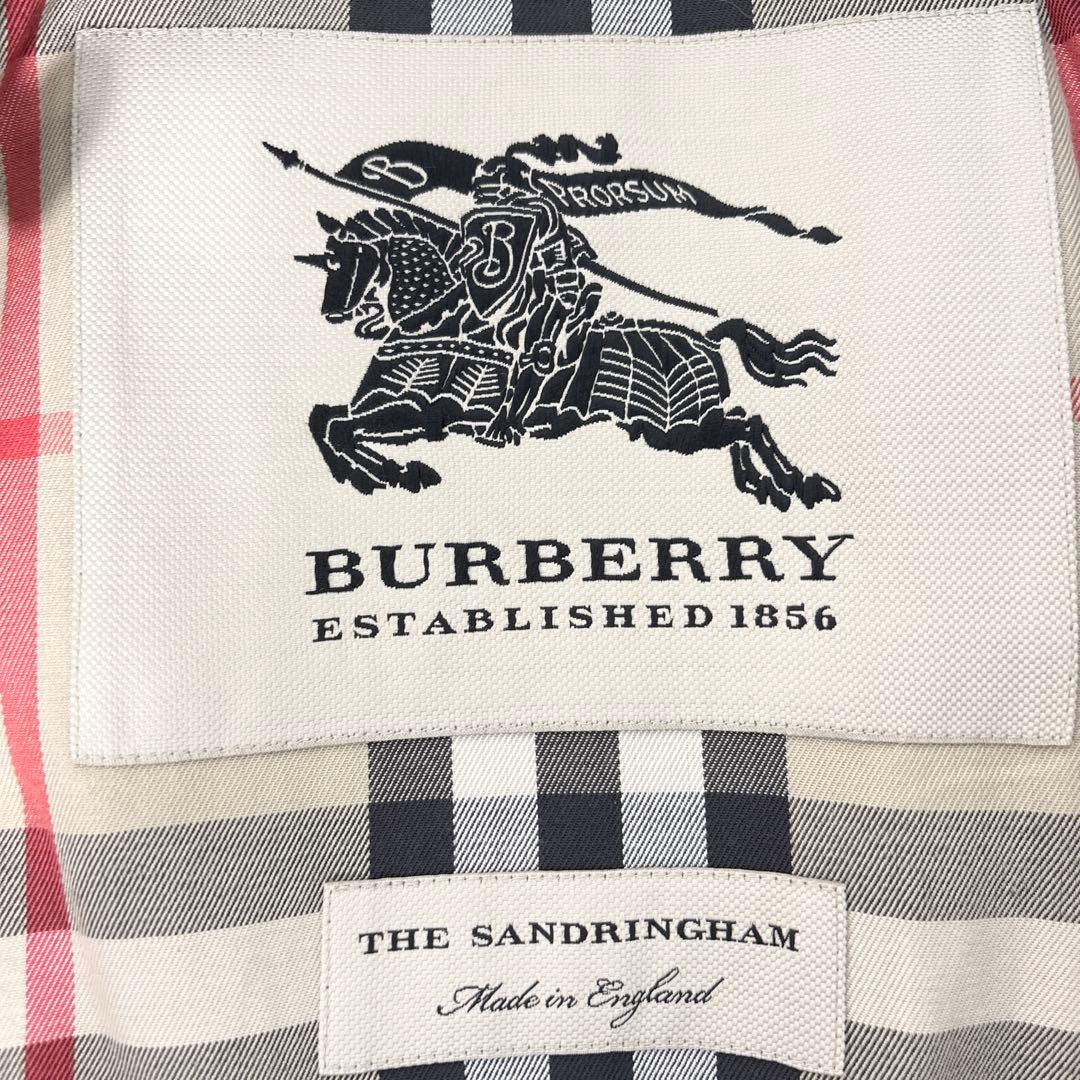 バーバリー トレンチコート サンドリンガム メガチェック ベルト ブラック XS