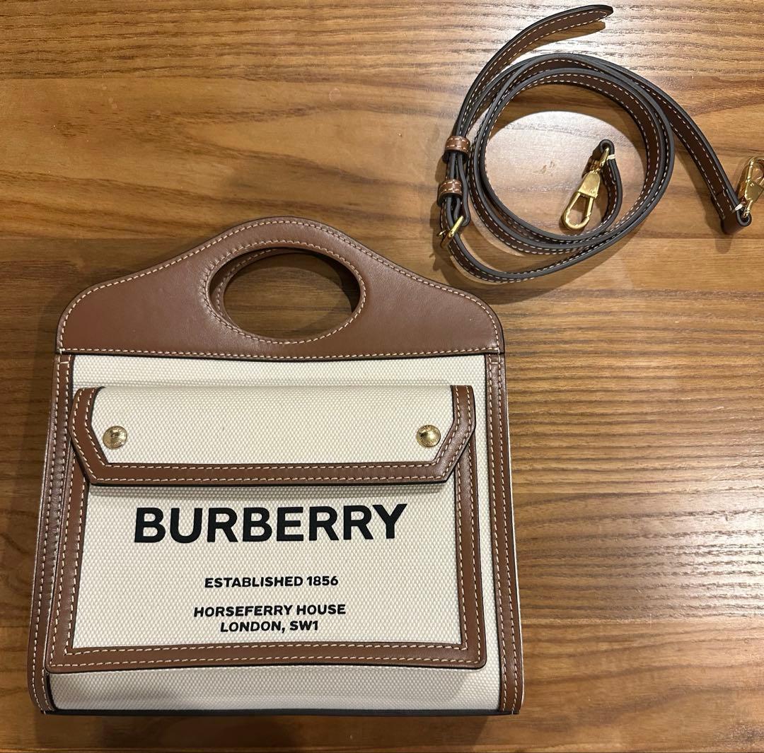 【正規品】Burberry 2点セット ロゴショルダーハンドバッグ＋三つ折り財布