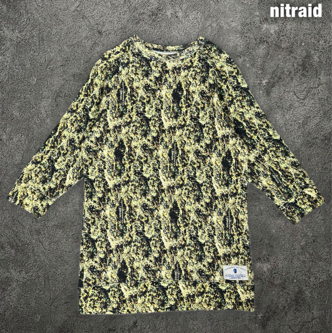 nitraid ラグラン real weed柄 サーマル Tシャツ ナイトレイド