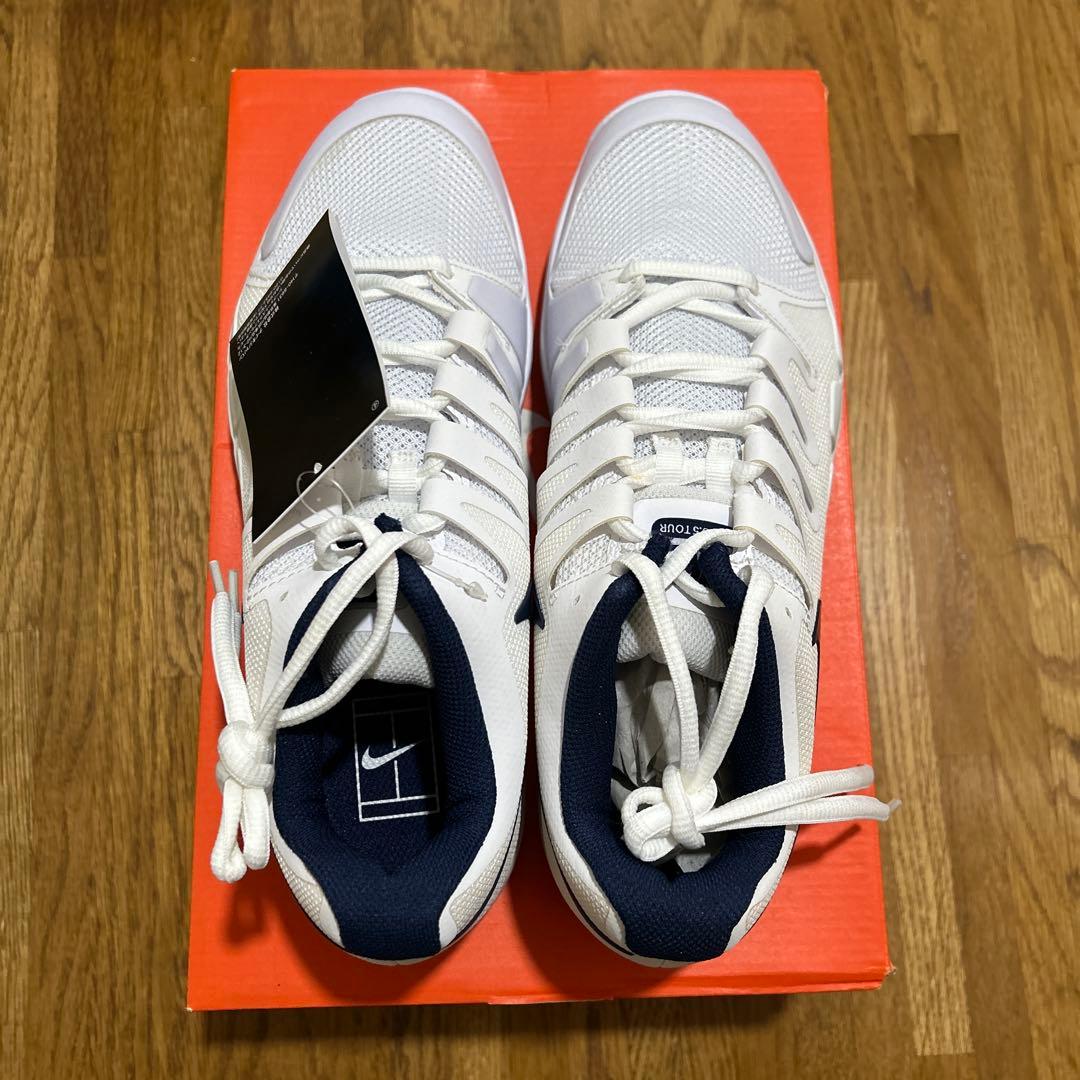 Nike テニスシューズ 631458-104 ホワイト/ネイビー