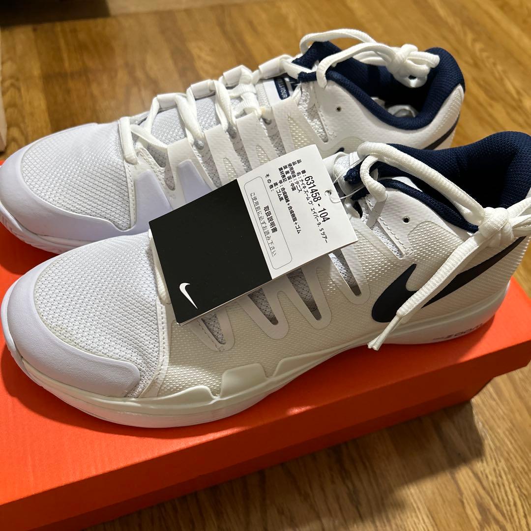 Nike テニスシューズ 631458-104 ホワイト/ネイビー