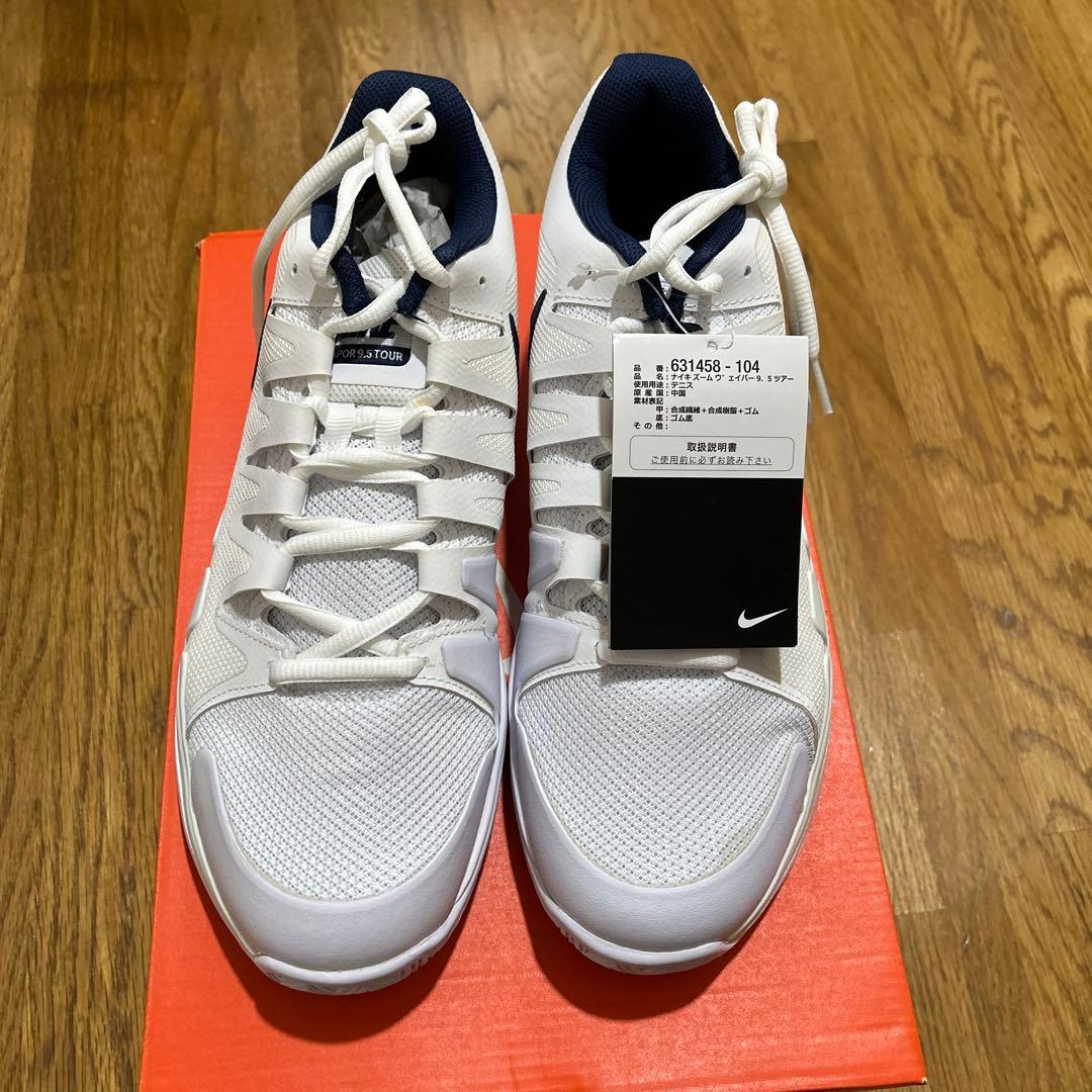 Nike テニスシューズ 631458-104 ホワイト/ネイビー