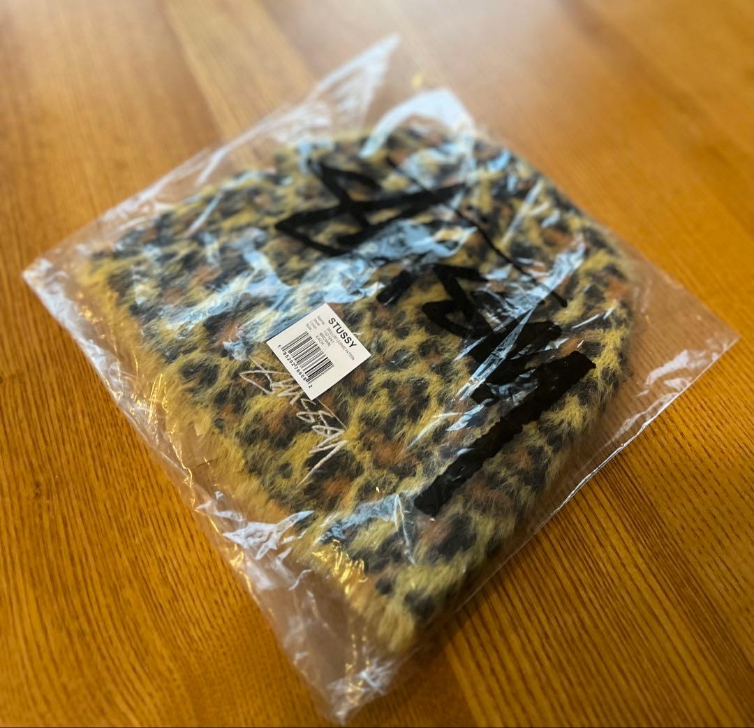 新品 HO25 ステューシー Leopard Pattern ニットキャップ