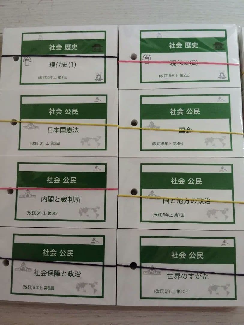 【値下げ】定価15000円相当　四谷大塚予習シリーズ社会6年上＋本、データカード