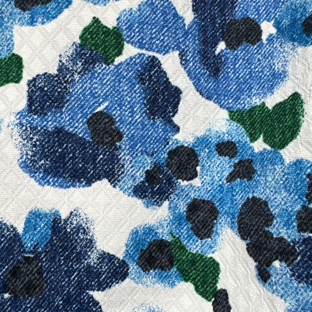 【新品タグ付】adabatアダバット・ゴルフパンツ　花柄ブルー　総柄　M