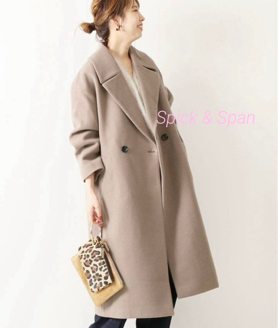 ☆なし☆スピックアンドスパン定価47,300円Wラペルチェスターコート34