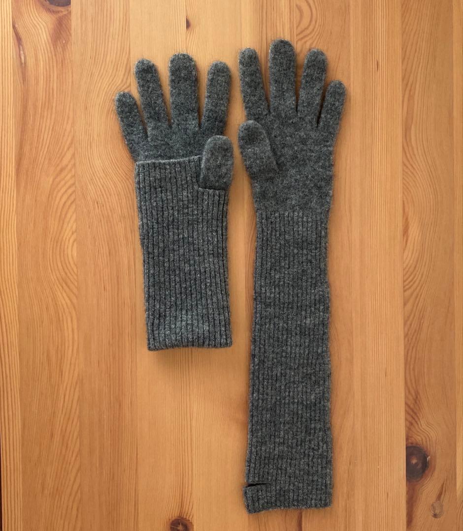 【theory】　カシミア グローブ　グレー　サイズフリー